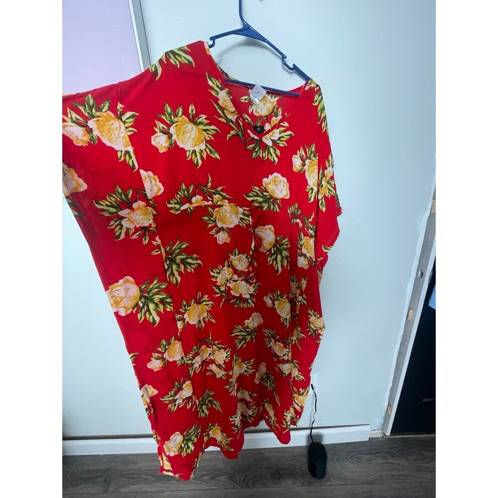 Red Floral Kaftan